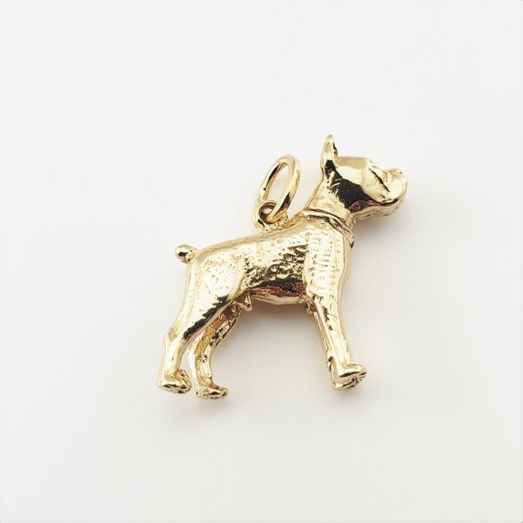 Vintage 14 Karat Yellow Gold Boxer Dog Bobblehead Charm #9331